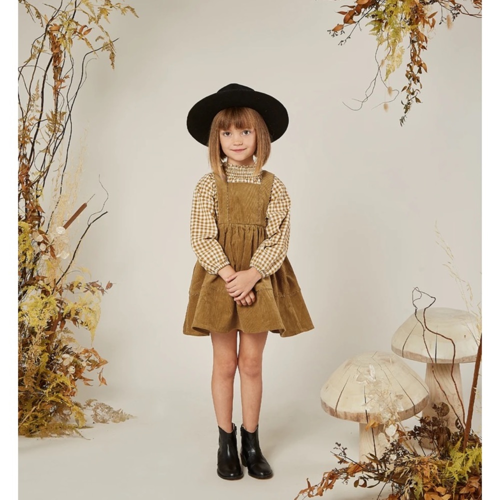 Rylee and Cru goldenrod gingham blouse size 8-9